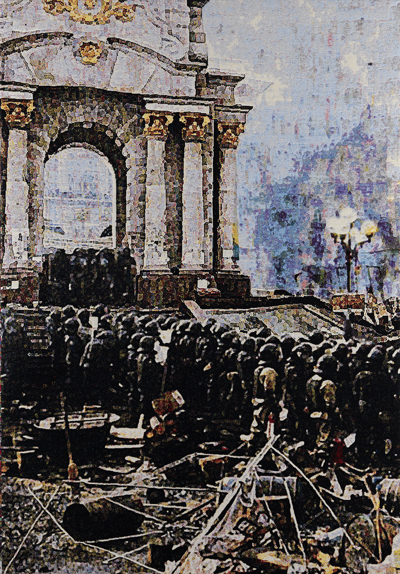 Kiev (Faith), Jacquard dubbelgeweven, 205 x 148 cm.